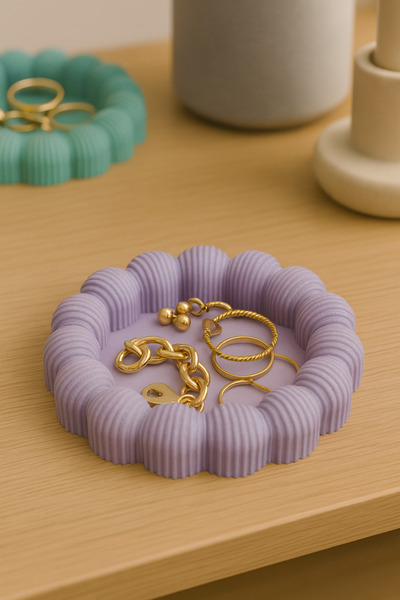 END Design Striped Bubble Decorative Plate – Multi-Purpose Organizer for Jewe...