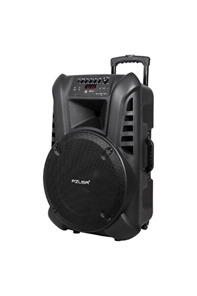 AZUSA Boxă PA portabilă de 15 inch cu Bluetooth și două microfoane wireless, ...