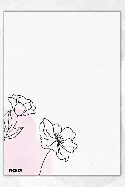 Ficksy A5 Floral Notepad Unlined Notebook - 50 Sheets - Memopad - Notepad - N...