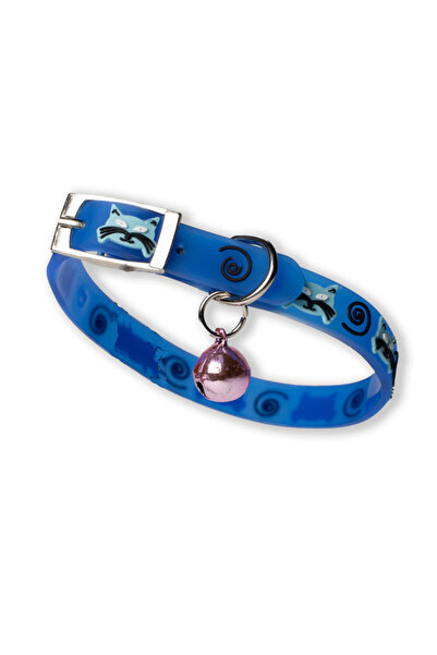 PisiMall Collar with whiskers, for cats, blue, 18-25 cm