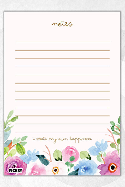 Ficksy دفتر ملاحظات مخطط على شكل زهرة مقاس A5 - 50 ورقة - مذكرة - دفتر ملاحظا...