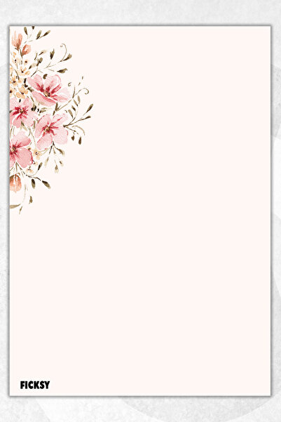 Ficksy A5 Floral Notepad Unlined Notebook - 50 Sheets - Memopad - Notepad - N...