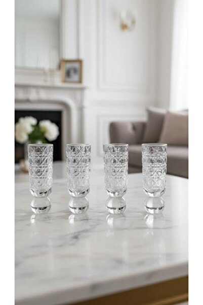 Generic *A set of luxurious glass glasses with an embossed design for serving...