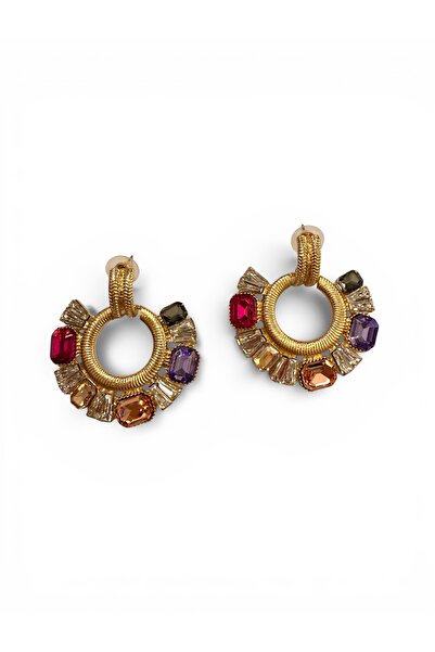 Bo Takı ve Aksesuar Colorful Stone Dangle Earrings