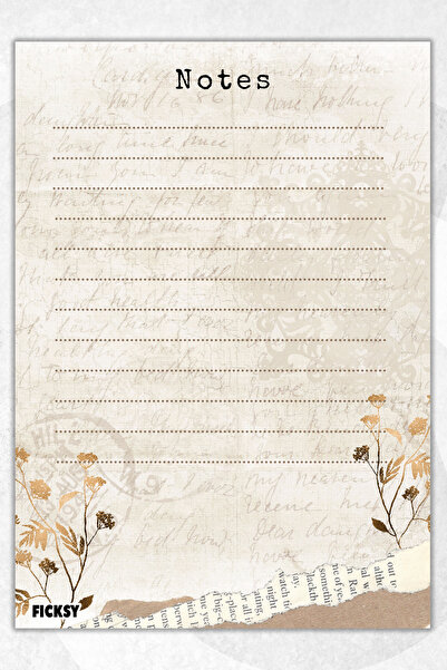 Ficksy دفتر ملاحظات مخطط على شكل زهرة مقاس A5 - 50 ورقة - مذكرة - دفتر ملاحظا...