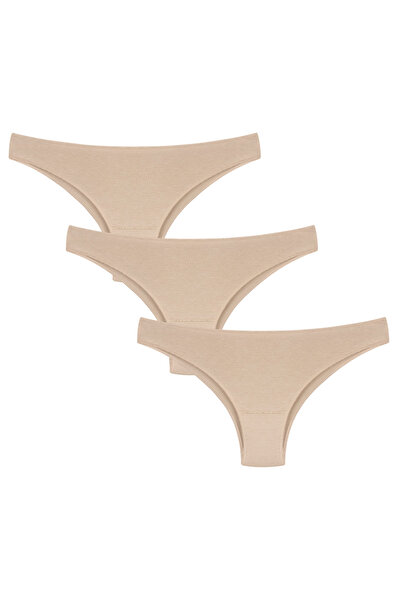 Kom Women'S, Modal-Cotton, Plain, Brazilian Model, 3-Piece Panties (with Sock...