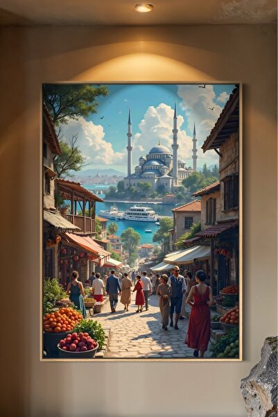 ARTAN GALLERY İtalyan Kadife İstanbul Duvar Tablosu | Cami Manzarası | Yağlı ...