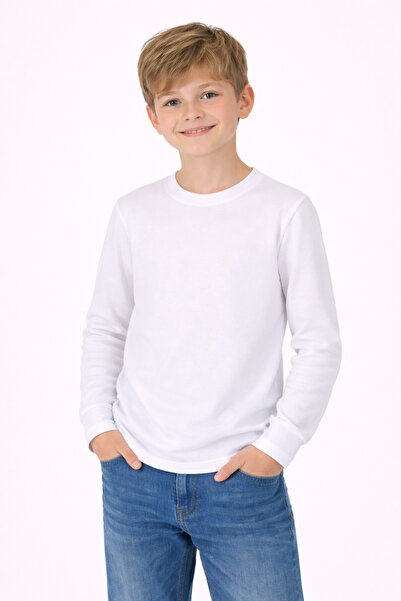 OEM Bluza scoala/sport cu maneca scurta, BAIETI, ALB