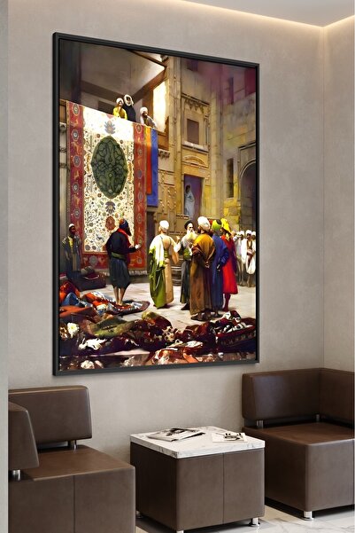 ARTAN GALLERY İtalyan Kadife Oryantal Halı Pazarı Duvar Tablosu | Çarşı | Yağ...