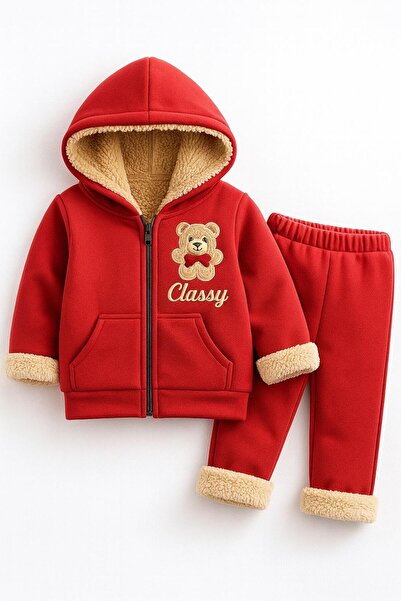 CLASSY.MODA Teddy Bear Detailed Soft Plush Children's Winter Hoodie and Sweat...