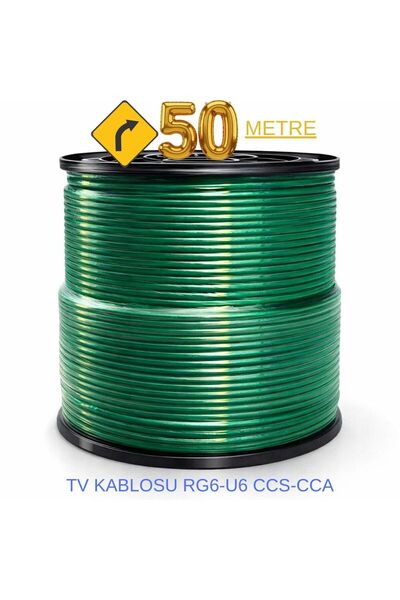 KONDEL AYDINLATMA 50 METRE RG6-U6 TV Kablosu – Yüksek Kaliteli Anten & Uydu K...
