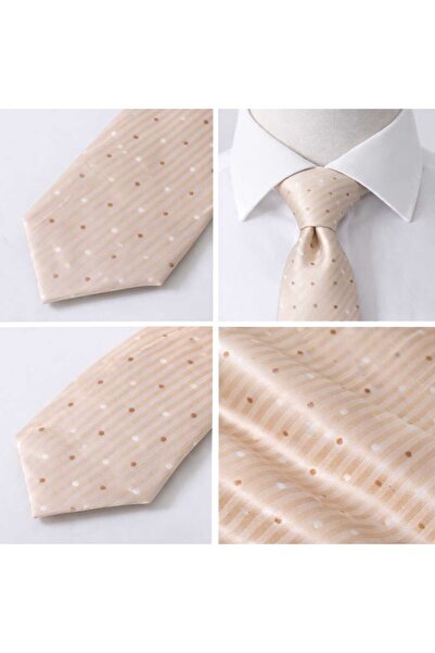 MODA Puantiyeli Krem Renk Yüksek Kalite Kravat