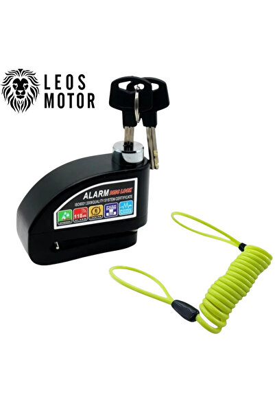 LEOS MOTOR 110 Db Motosiklet Alarmlı Disk Kilidi Hatırlatma Kablolu - 1.Kalite
