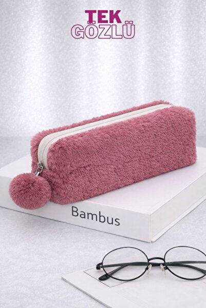 Bambus Home Pliš Jednokomponentni višenamenski organizator za olovke sa pompo...