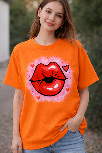 Infire clothing 100% Cotton Kiss Printed Oversize T-Shirt