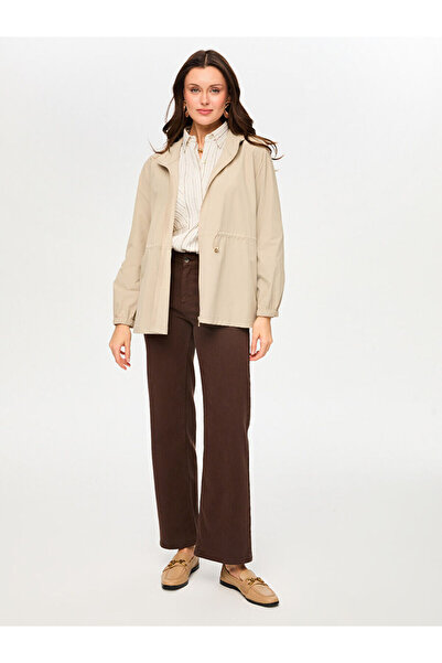 Faik Sönmez Kapüşonlu Beli Tünelli Astarsız Trençkot S26TNC008