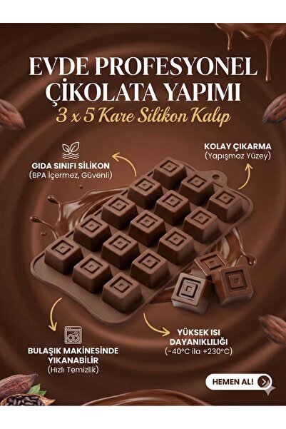 LOVYCO قالب سيليكون مكون من 15 قطعة، قالب شوكولاتة غير لاصق، قالب شوكولاتة بن...