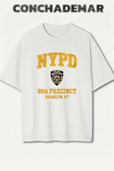 Vordevia Nypd Printed Premium Oversize Cotton T-Shirt
