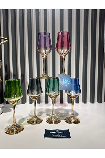 Vakıf home Grappa Ayaklı Renkli Kahve Yanı Su Bardağı 6 Renk