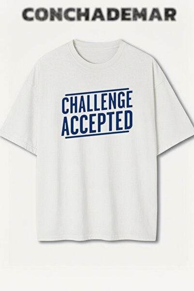 Vordevia Challenge Accepted Barney Printed Premium Oversize Cotton T-Shirt