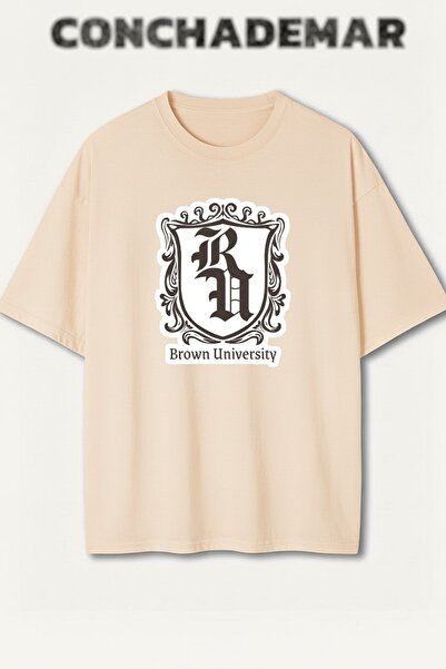 Vordevia Tricou din bumbac premium oversize cu imprimeu Brown University