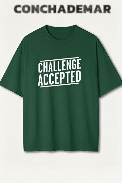 Vordevia Challenge Accepted Barney Printed Premium Oversize Cotton T-Shirt