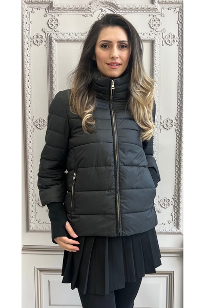 OnlyForYou Women's quilted jacket with knit sleeves