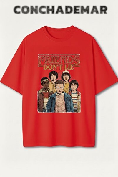 Vordevia Stranger Things Friends Dont Lie Τυπωμένο Premium Oversize Βαμβακερό...