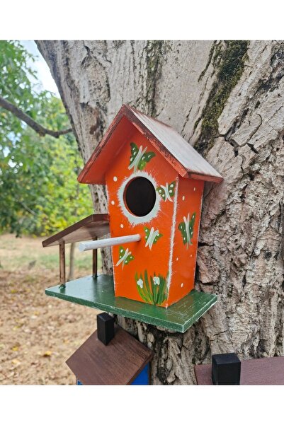 buraxe Teraslı/yemlikli kuş evi, bahçe balkon ağaç dekoru için kuş yuvası