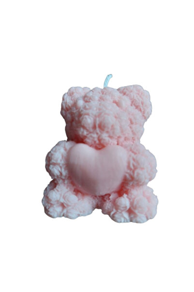 victiny Lumânare parfumată - Ursuleț de pluș din trandafiri cu inimă, 3D cu a...