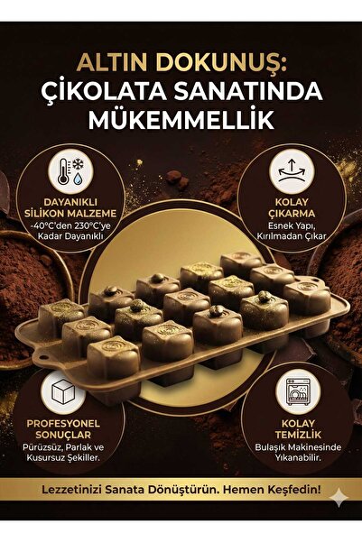 LOVYCO Professional Silicone Chocolate Mold - Square Pattern Jelly and Ice Mold