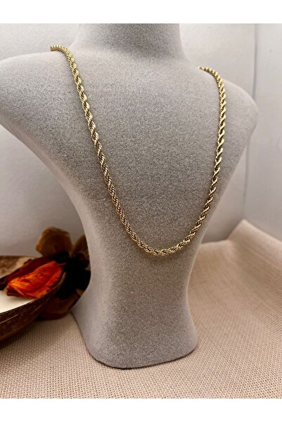 Xuping 14 k Gold Halat Zincir Kolye 45 cm 3mm