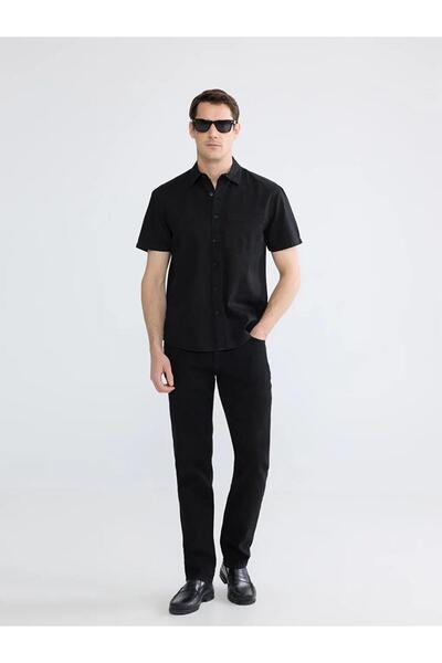 LC Waikiki Pantaloni de blugi negri 779 cu croială normală pentru bărbați (S6)