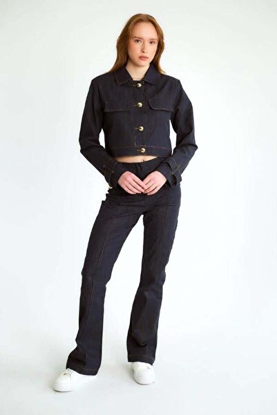 Robin 80319 Σετ παντελόνι με κοντό σακάκι σε μπλε ναυτικό χρώμα