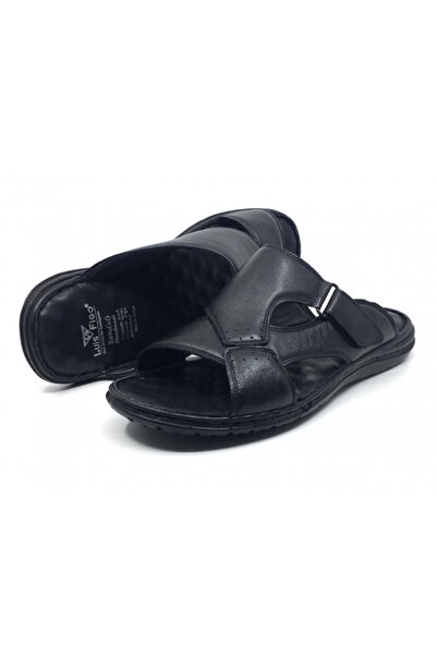 Luis Figo %100 Hakiki Deri Günlük Ortopedik Erkek Büyük Numara Cırtlı Terlik ...