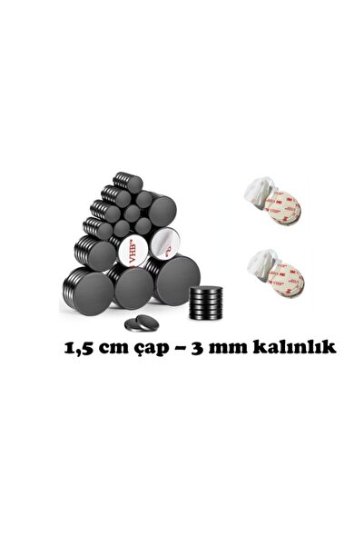 Hdg Buzdolabı Süsü Magnet Mıknatısı Siyah Mıknatıs Yapışkanlı 100 adet