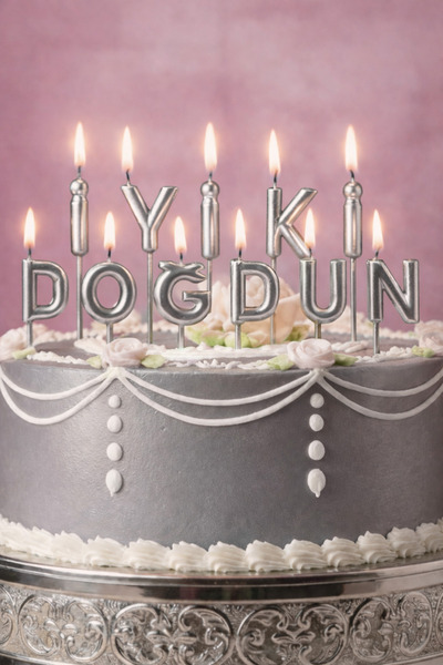 MACK PLUS İyi Ki Doğdun Gümüş Mum