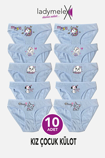 LadyMelex Chiloți pentru fete, albastru bebeluș, chiloți pentru fete cu impri...