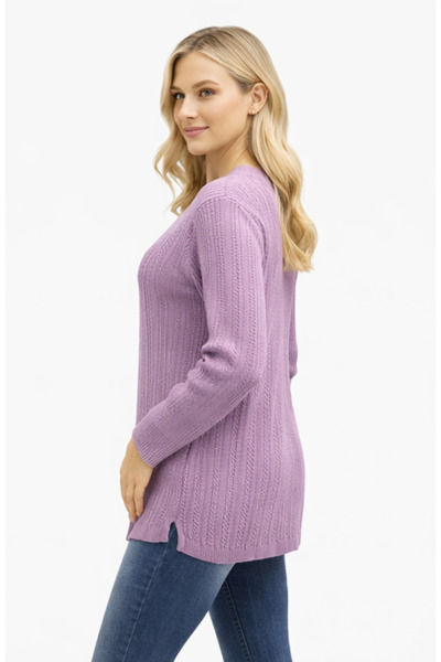 Elçelya Moda Women's V-Neck Knitwear Mother's Seasonal Lycra Sweater