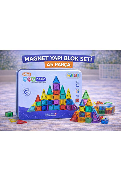 TRUST STORE Magnet Yapı Blok Seti 45 Parça Mini Manyetik STEM Zeka ve İnşa Oy...