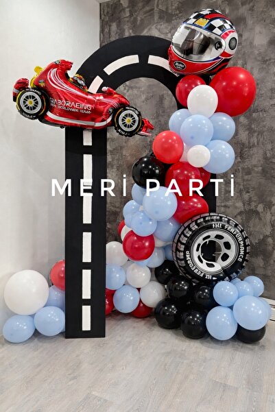 MERİ PARTİ Yarış Arabası Konsept Balon Formula Doğum Günü Seti Yarış Arabası ...