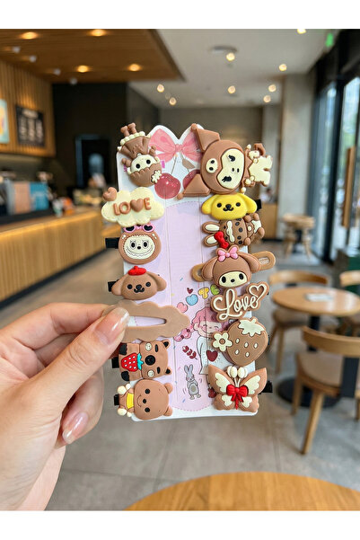 BATU GİYİM Σετ 14 καφέ κλιπ μαλλιών για κορίτσια, χαριτωμένα κλιπ μαλλιών με ...