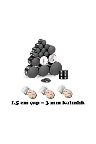 Hdg Buzdolabı Süsü Magnet Mıknatısı Siyah Mıknatıs Yapışkanlı 20 adet