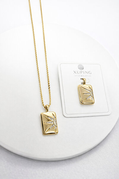 XUPING JEWELRY Altın Kaplama Güneş Figürlü Zirkon Taşlı Kolye/14K/Melekcehobi...