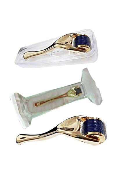 Byanes Srs 0.50mm Gold Dermaroller Masaj Aleti 540 Iğneli Mavi Su Serum Tarağ...