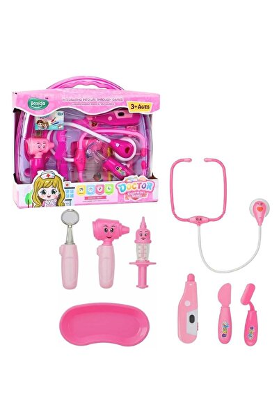 Luminoo PEMBE DOKTOR SETİ ÇANTALI PEMBE IŞIKLI - MESLEK TANITIM VE GELİŞİM OYUNU