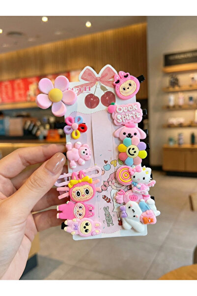 BATU GİYİM Set de 14 agrafe de păr maro pentru copii Powder Kids, cu capse pe...