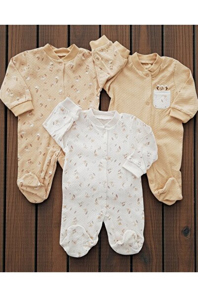 voyyo kids baby Kız Bebek 0-3 / 3-6 Ay Çiçek Baskılı Patikli Alttan Çıtçıtlı ...