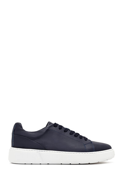 Derimod Men's Navy Blue Lace-Up Thick Sole Leather Sneaker 26Sfd612718
