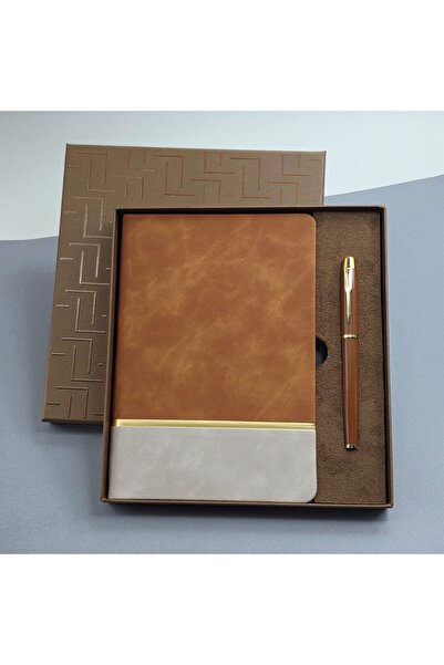 MEVAFA Soft Leather Notebook and Rollerball Pen Set
